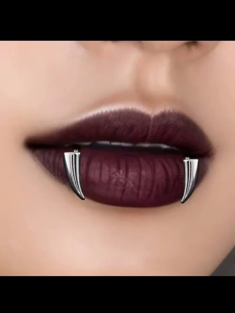 Faux Lip Ring Fangs